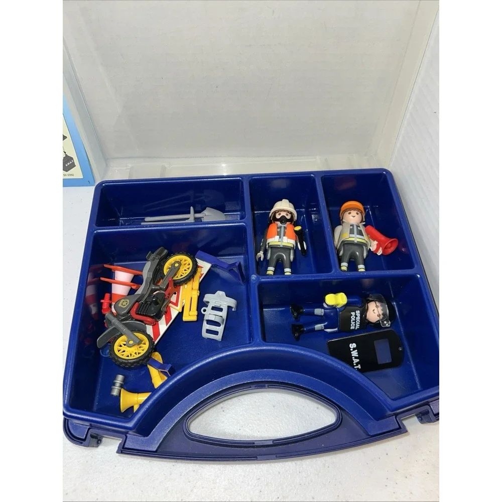 PLAYMOBIL 4218 S.W.A.T. Police Play Set And Carry Case - Incomplete